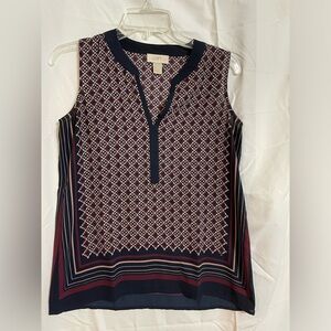 LOFT Women's Sleeveless V-Neck Blouse Size Large Petite Career Office‎ Shirt